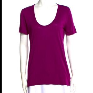 The Row scoop neck T shirt with silk detail